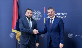 Դեսպան Տիգրան Գալստյանը հանդիպել է Ռումինիայի ներդրումների և արտաքին առևտրի գործակալության նախագահ, պետքարտուղար Դանիել Կոնստանինի հետ