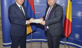 Primirea de către secretarul de stat Dan Neculăescu a ambasadorului agreat al Republicii Armenia la București, Sergey Minasyan, în vederea prezentării copiilor scrisorilor de acreditare