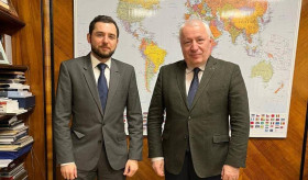 Meeting of Ambassador of Armenia, Tigran Galstyan and State Secretary of Foreign Ministry of Romania, Iulian Fota